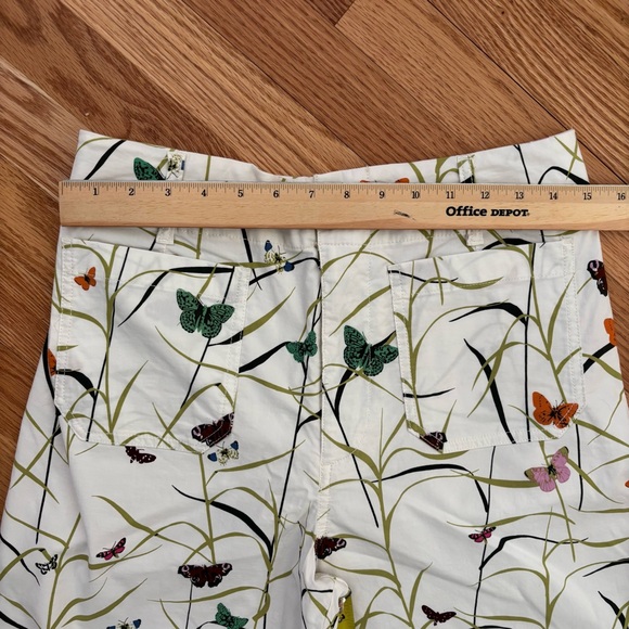 Anthropologie The Colette Butterfly Print High Rise Wide Leg Crop Pants Size 30 - Picture 10 of 12